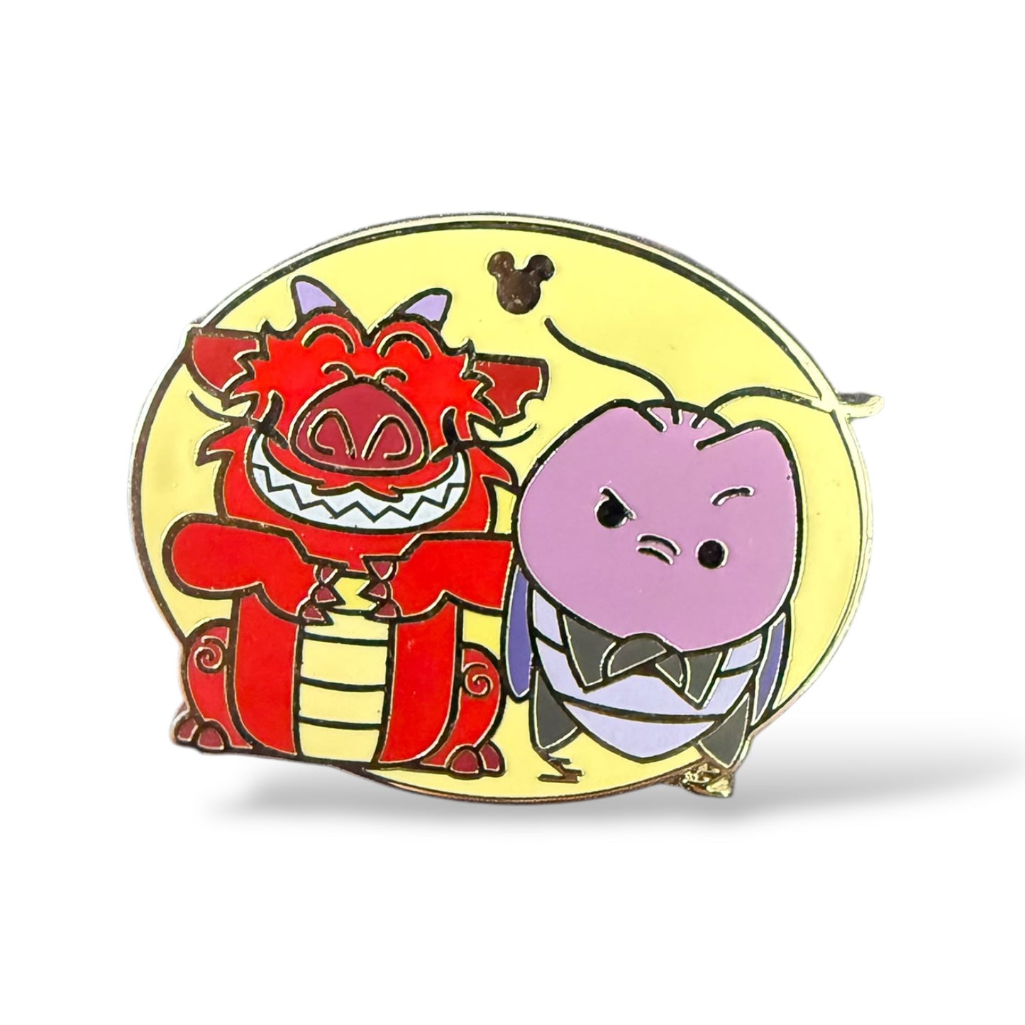 Cast Lanyard Cute Duos Mushu and Cri-Kee Hidden Mickey Pin