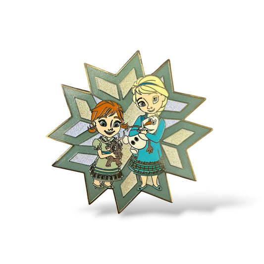 Frozen Elsa and Anna Snowflake Frame Fantasy Pin