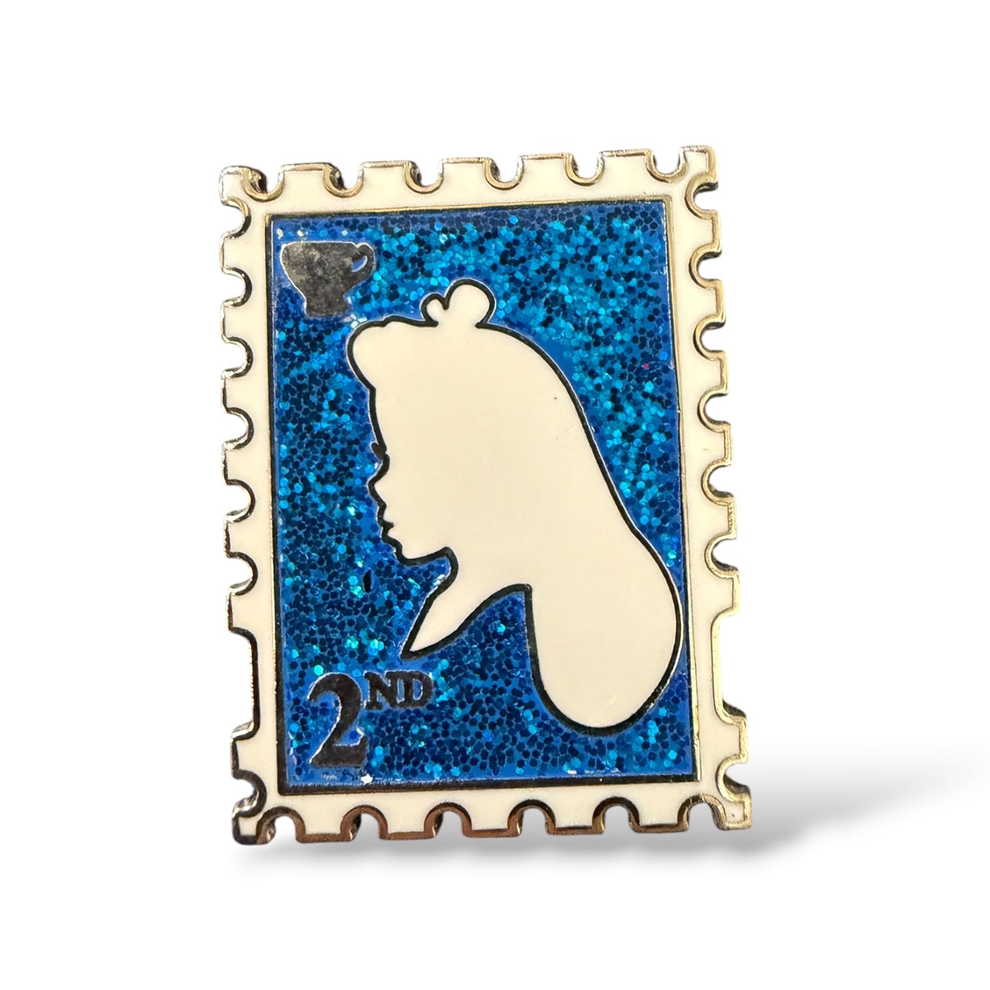 Alice in Wonderland Glitter Stamp Fantasy Pin