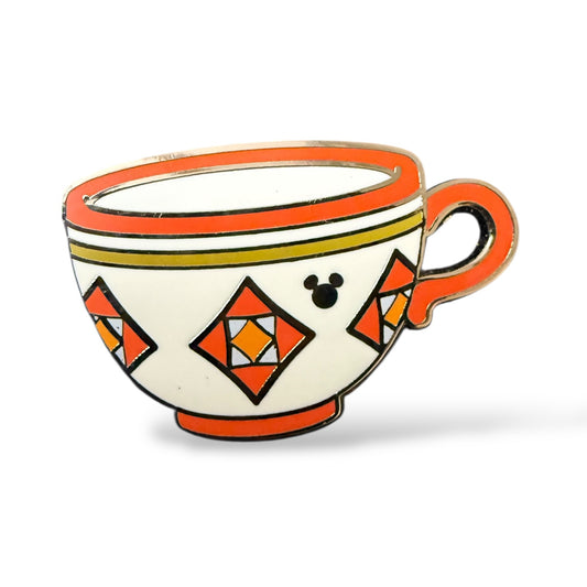Cast Lanyard Mad Tea Party Cups Tangerine Hidden Mickey Pin