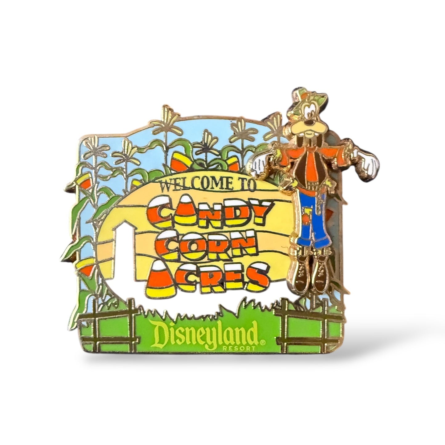 DLR Candy Corn Acres Scarecrow Goofy Pin