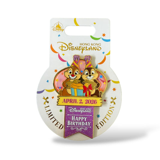 HKDL Happy Birthday Chip n' Dale 83 Years Old Pin