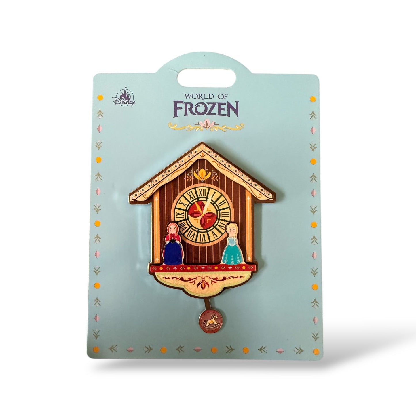 HKDL World of Frozen Anna and Elsa Cuckoo Clock Pin