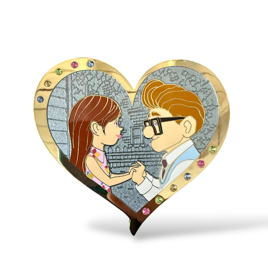WDI Valentine Jeweled Heart Carl and Ellie Pin