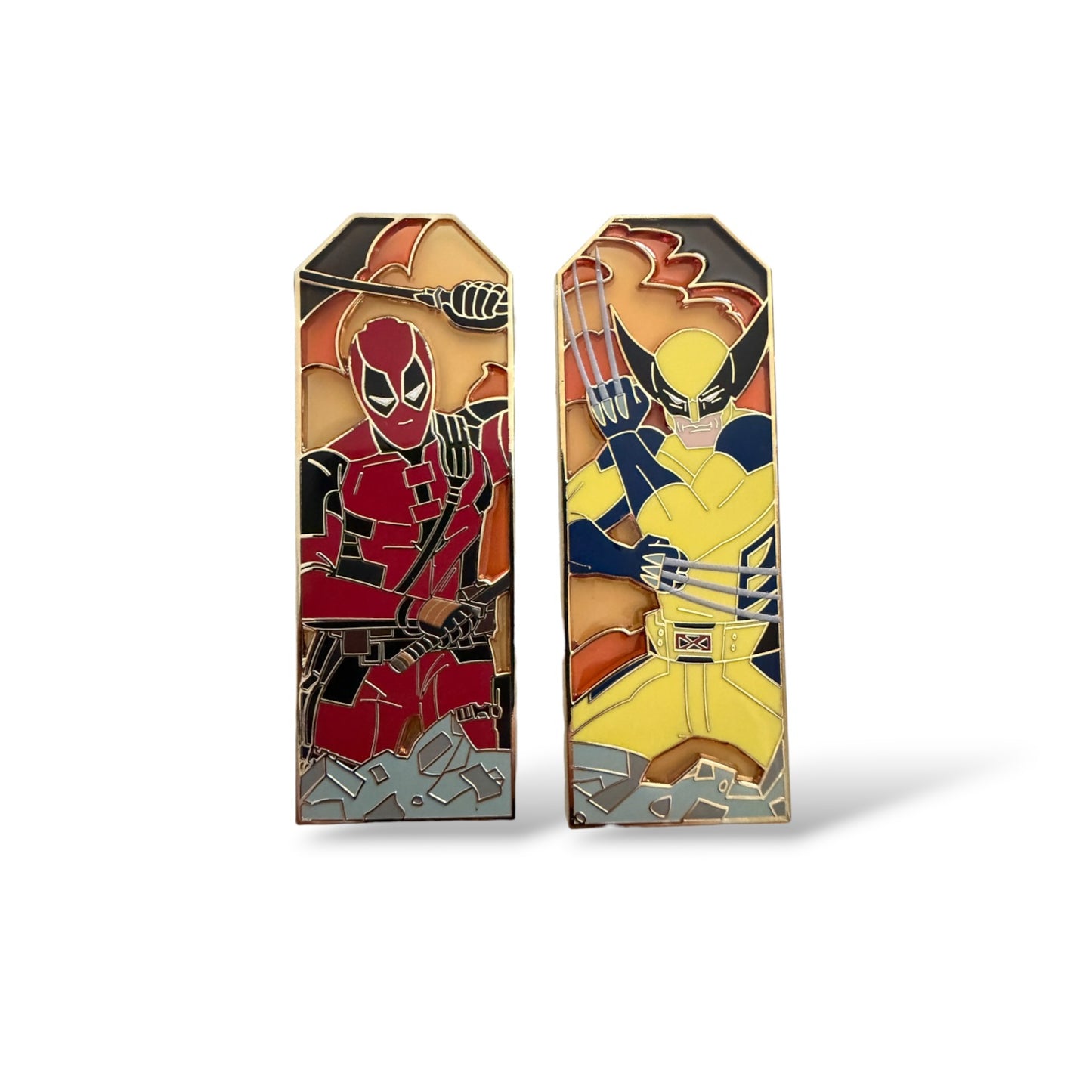 DSSH Duos Deadpool and Wolverine Stain Glass Pin Set