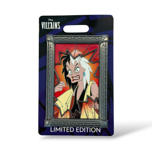 WDI Shattered Portraits of Evil Cruella de Vil Pin