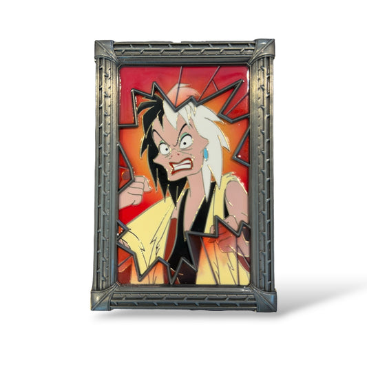 WDI Shattered Portraits of Evil Cruella de Vil Pin