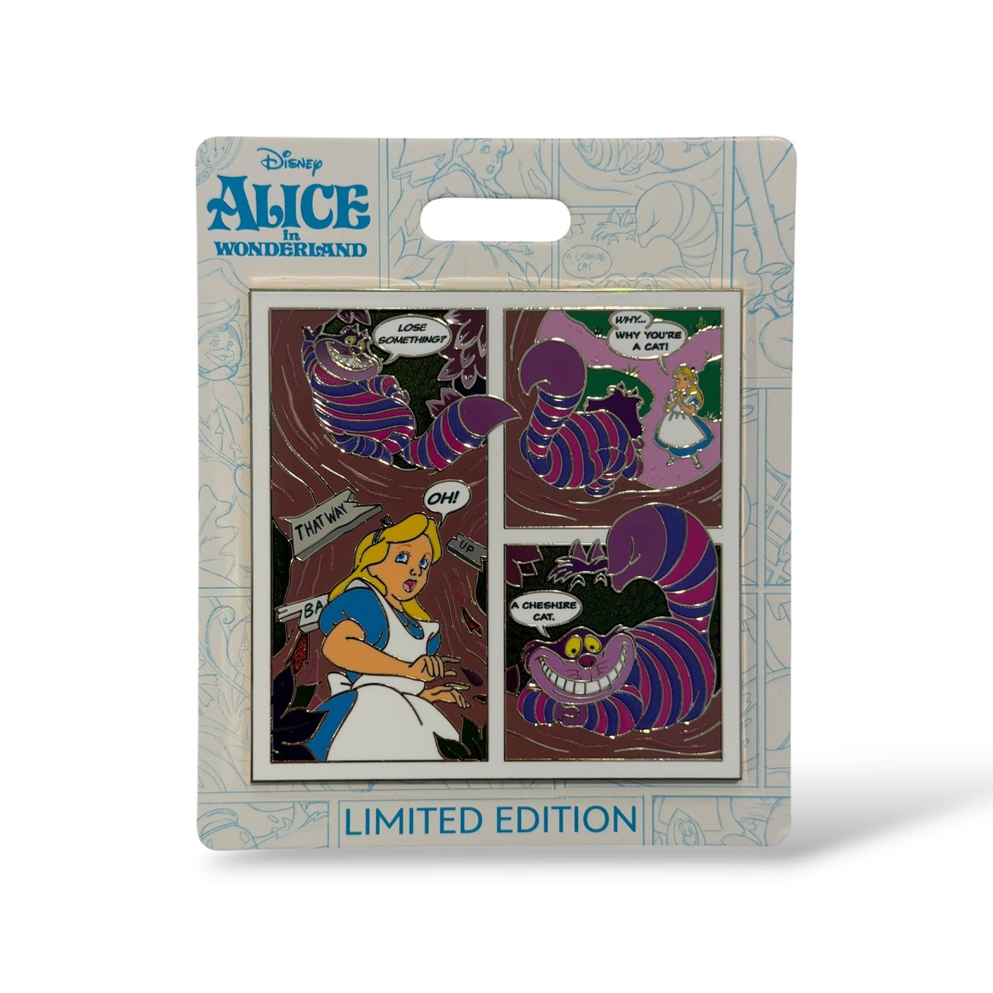WDI Alice in Wonderland Comic Strip Cheshire Cat Pin