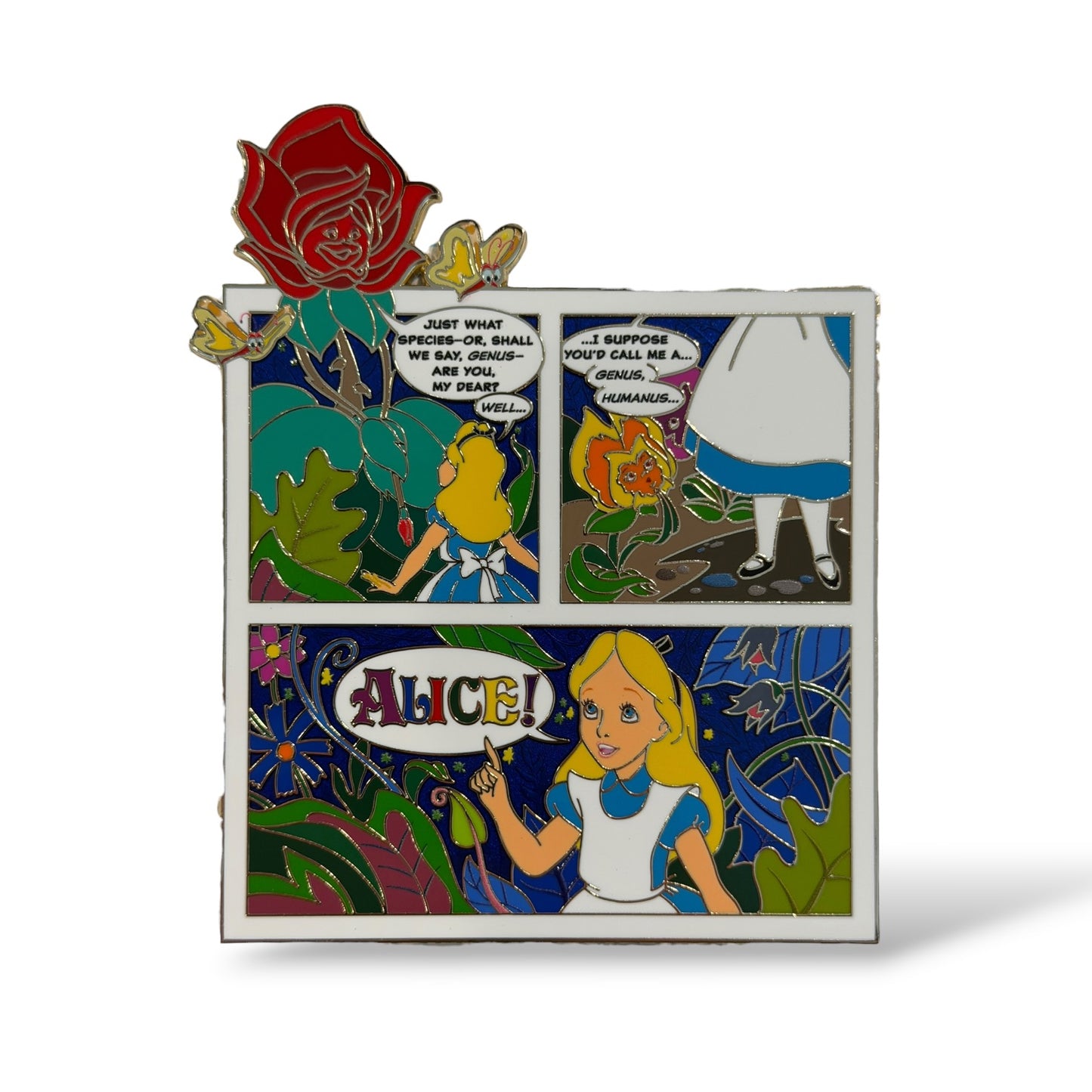 WDI Alice in Wonderland Comic Strip The Flowers Pin