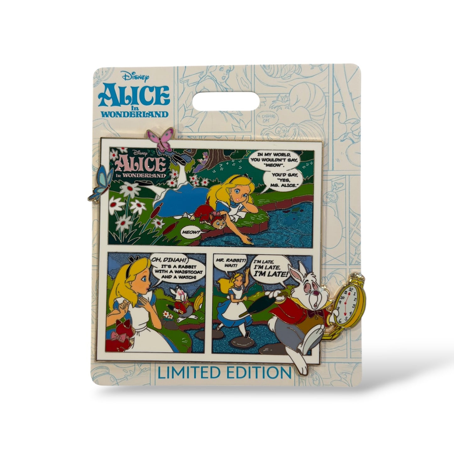 WDI Alice in Wonderland Comic Strip White Rabbit Pin