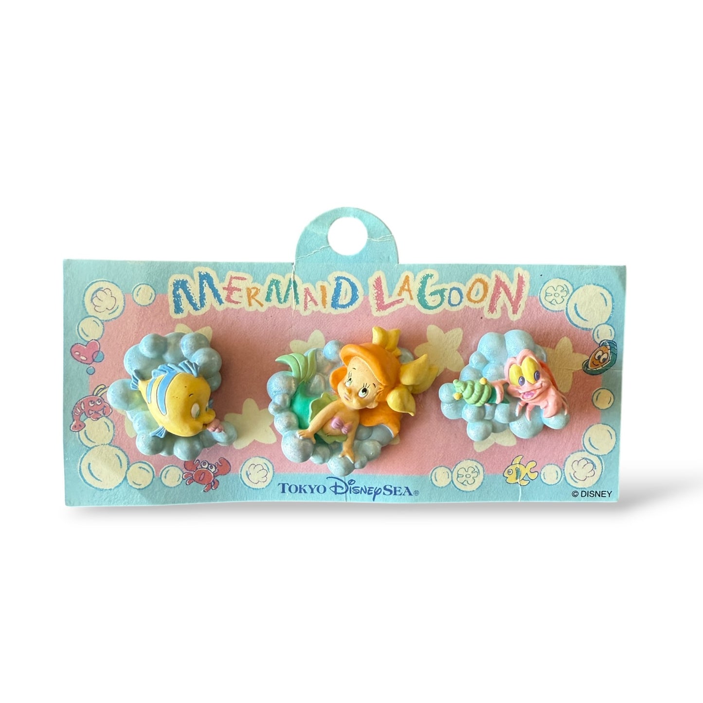 JDS Mermaid Lagoon Baby Ariel, Flounder, and Sebastian Pin Set