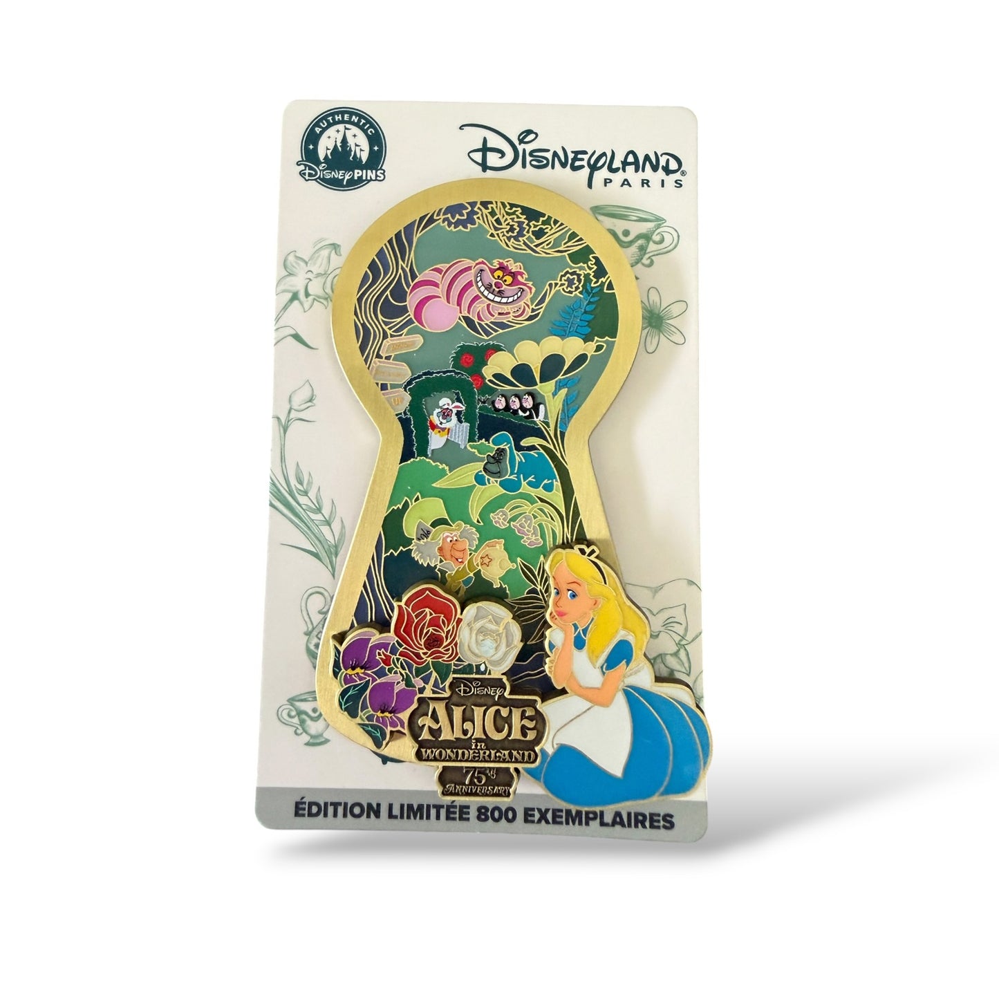 DLRP Alice in Wonderland 75th Anniversary Cast Cluster in Keyhole Pin