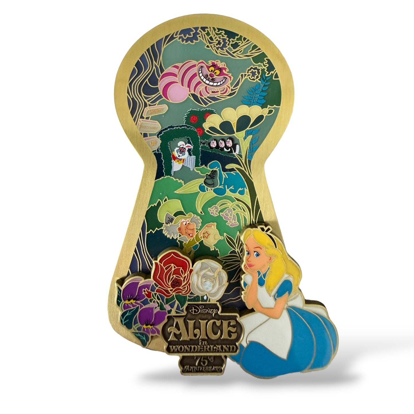 DLRP Alice in Wonderland 75th Anniversary Cast Cluster in Keyhole Pin