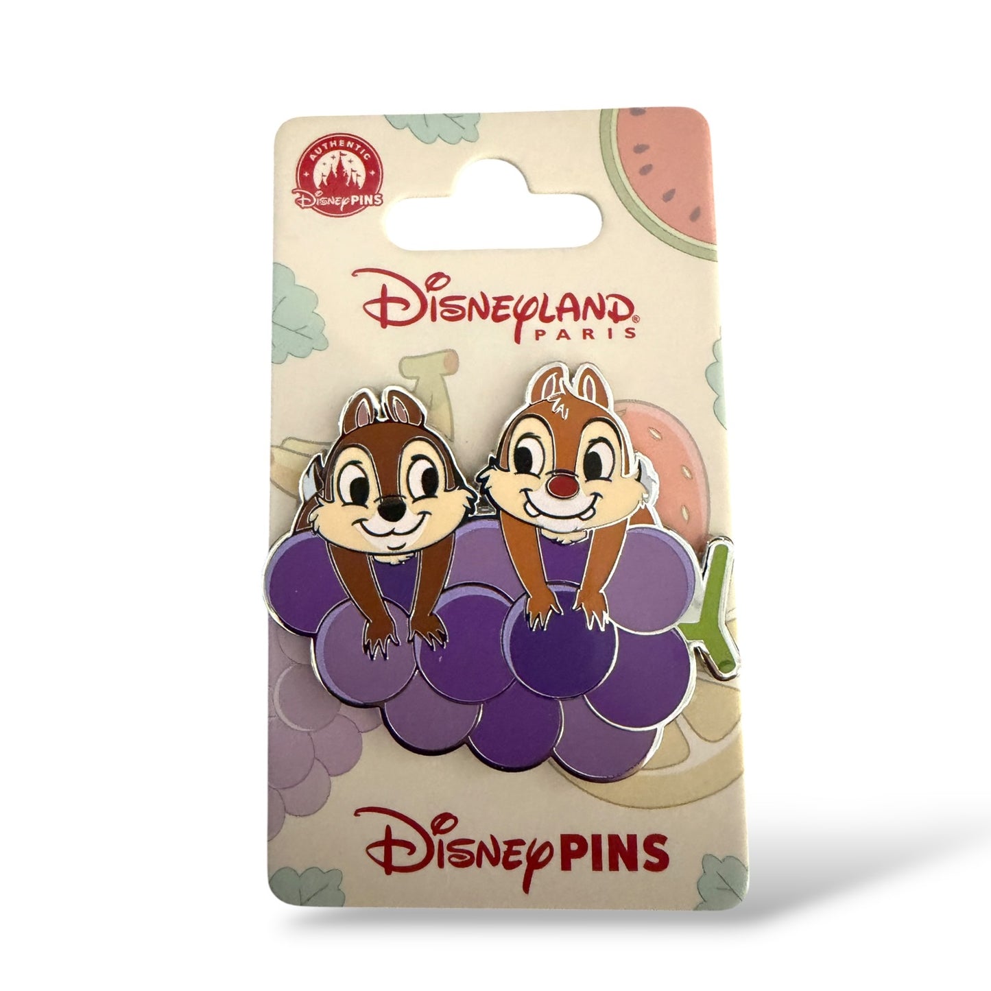 DLRP Characters with Fruit Series Chip n' Dale with Grapes Pin