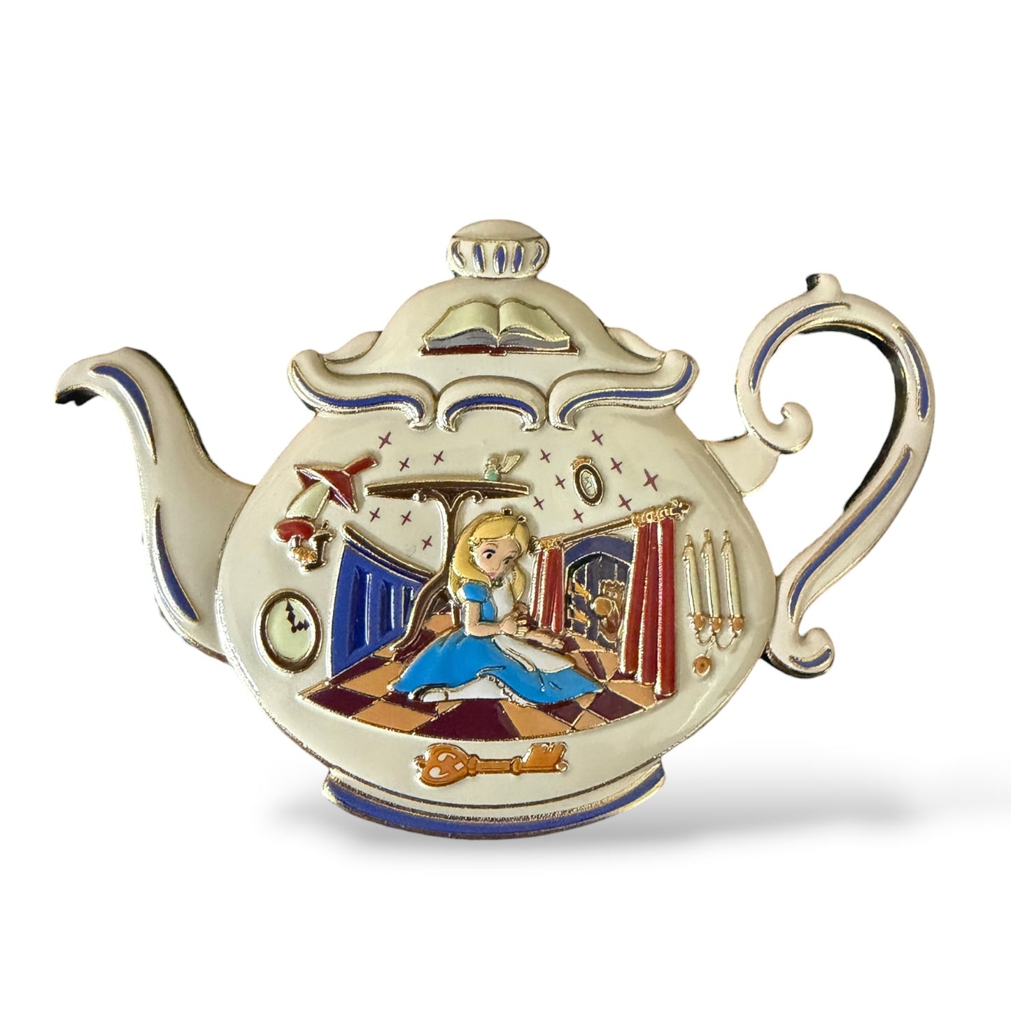 DEC Alice in Wonderland Teapots Alice in the Doorknob Room Pin