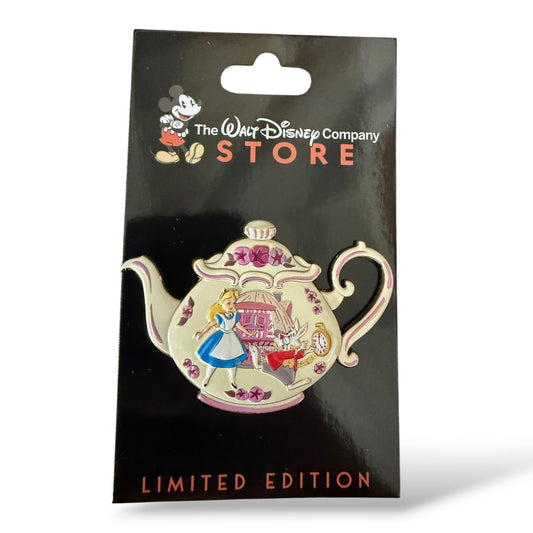 DEC Alice in Wonderland Teapots Alice and the White Rabbit Pin
