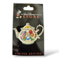DEC Alice in Wonderland Teapots Alice and the Talking Flowers Pin