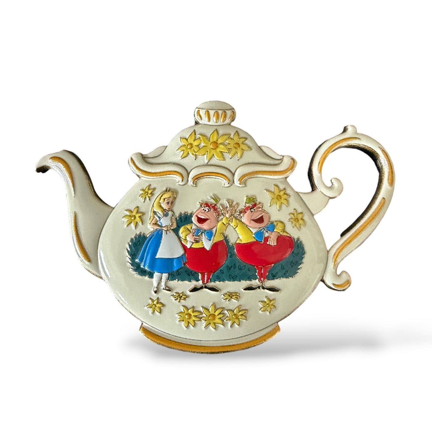 DEC Alice in Wonderland Teapots Alice with Tweedle Dee and Dum Pin