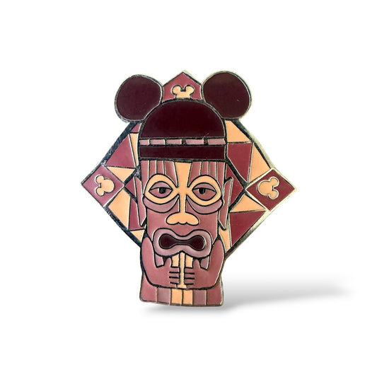 Cast Lanyard Carved Tikis in Mickey Ear Hats Maroon Hidden Mickey Pin
