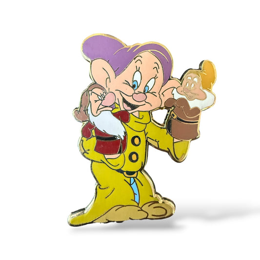HKDL Puppet Series Dopey Playing with Happy and Grumpy Puppets Pin