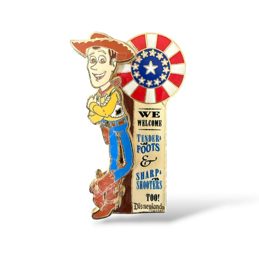DLR Frontierland Shootin' Exposition Sign Woody Pin