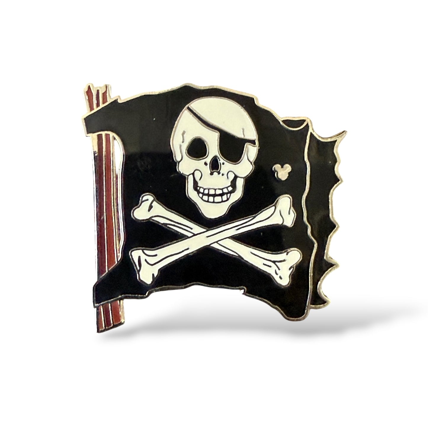 Cast Lanyard Pirates of The Caribbean Pirate Flag Hidden Mickey Pin