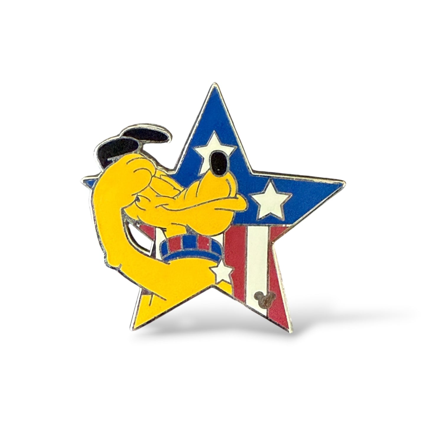 Cast Lanyard Patriotic Star Salute Pluto Hidden Mickey Pin