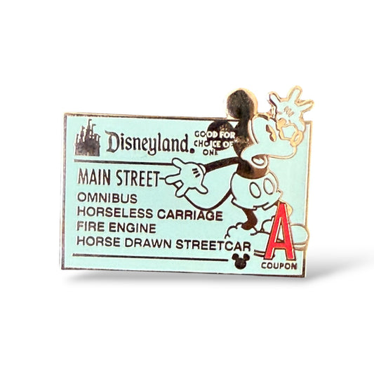 Cast Lanyard Disneyland Tickets A-Ticket Hidden Mickey Pin