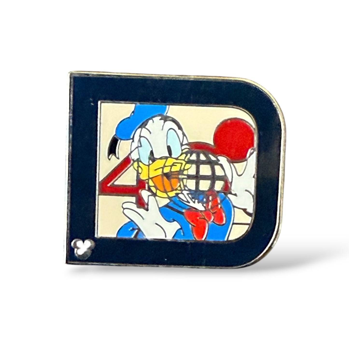 Cast Lanyard Retro Classic "D" Donald Hidden Mickey Pin
