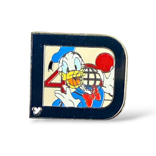 Cast Lanyard Retro Classic "D" Donald Hidden Mickey Pin