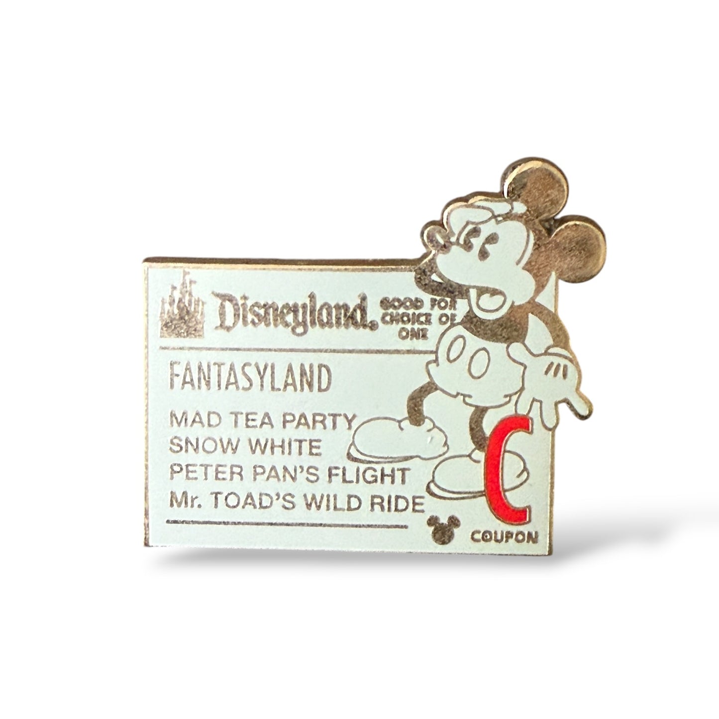 Cast Lanyard Disneyland Tickets C-Ticket Hidden Mickey Pin