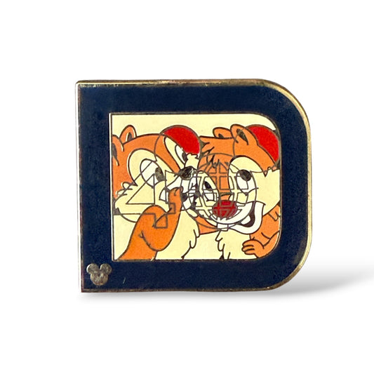 Cast Lanyard Retro Classic "D" Chip n' Dale Hidden Mickey Pin