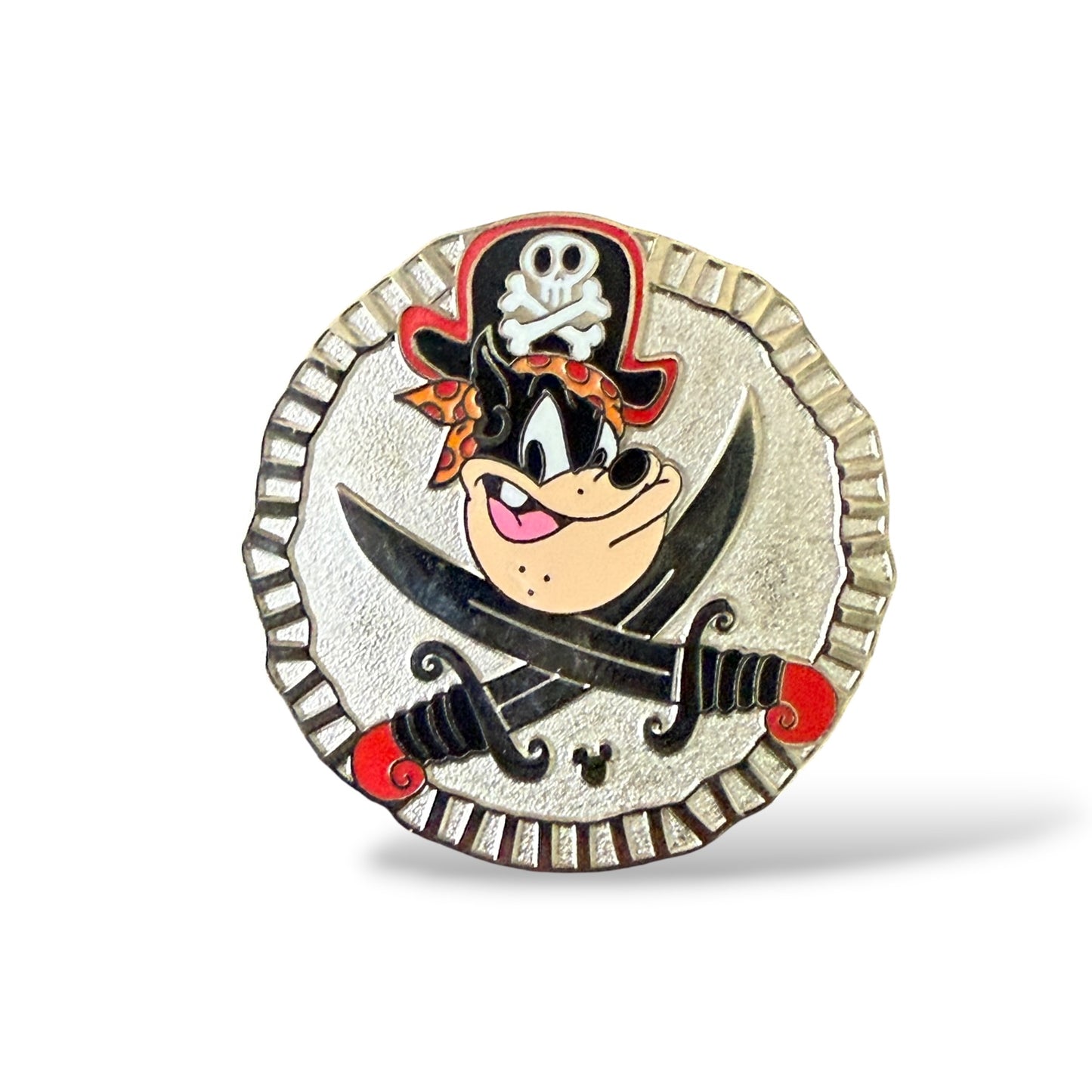 Cast Lanyard Silver Pirate Coins Pete Hidden Mickey Pin