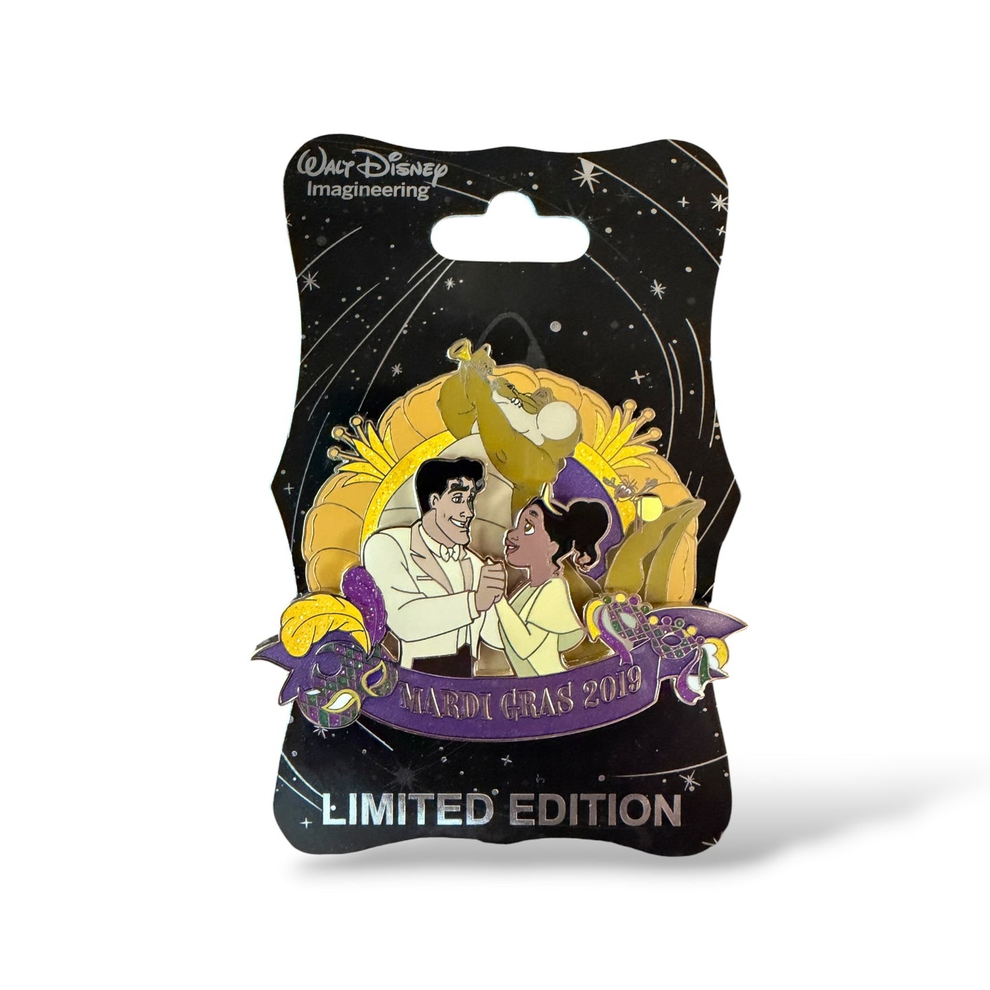 WDI Mardi Gras 2019 Naveen, Tiana, and Louis Pin