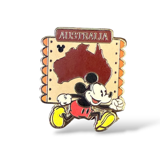 Cast Lanyard Mickey Continent Stamps Australia Completer Hidden Mickey Pin