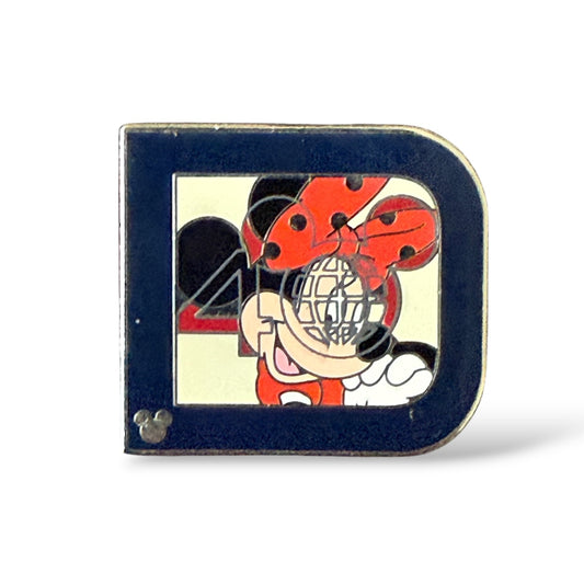 Cast Lanyard Retro Classic "D" Minnie Hidden Mickey Pin