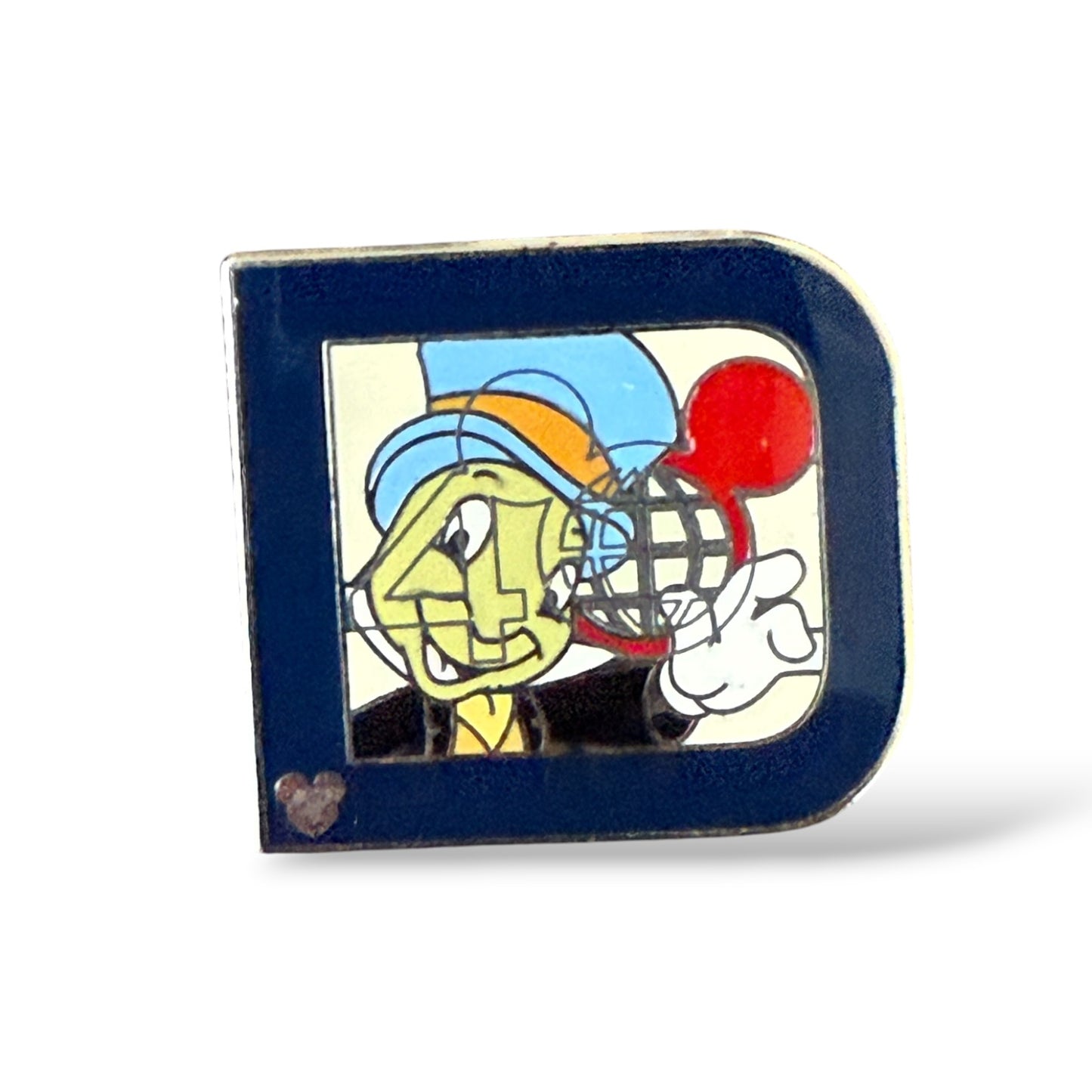 Cast Lanyard Retro Classic "D" Jiminy Hidden Mickey Pin