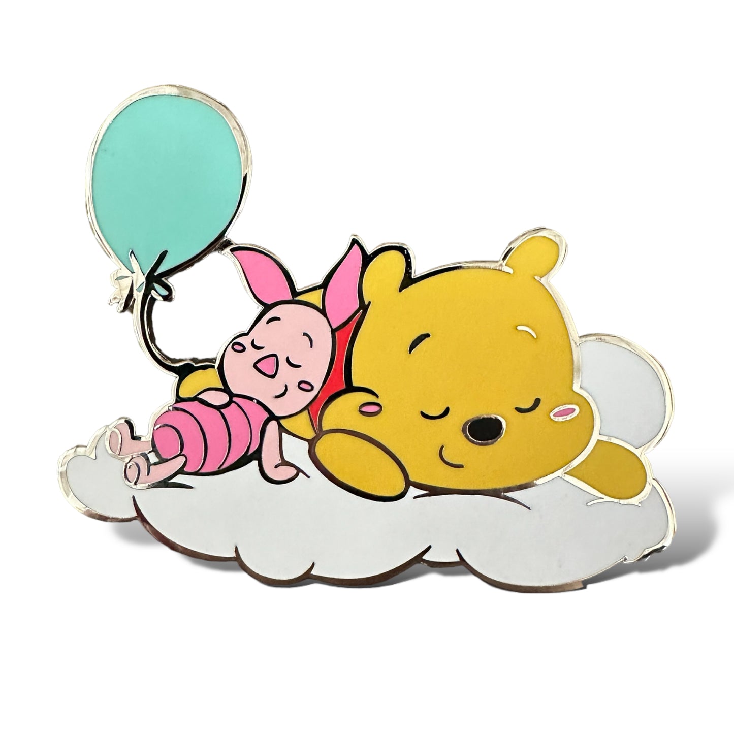 DLRP Winnie The Pooh Cutie Pooh and Piglet Sleeping on Cloud Pin