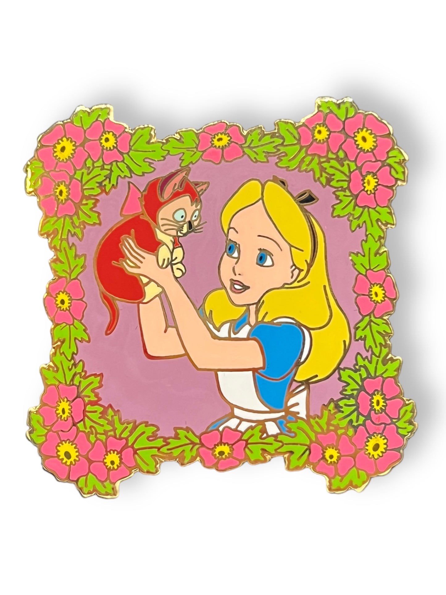 Disney Auctions Alice and Dinah Floral Frame Pin