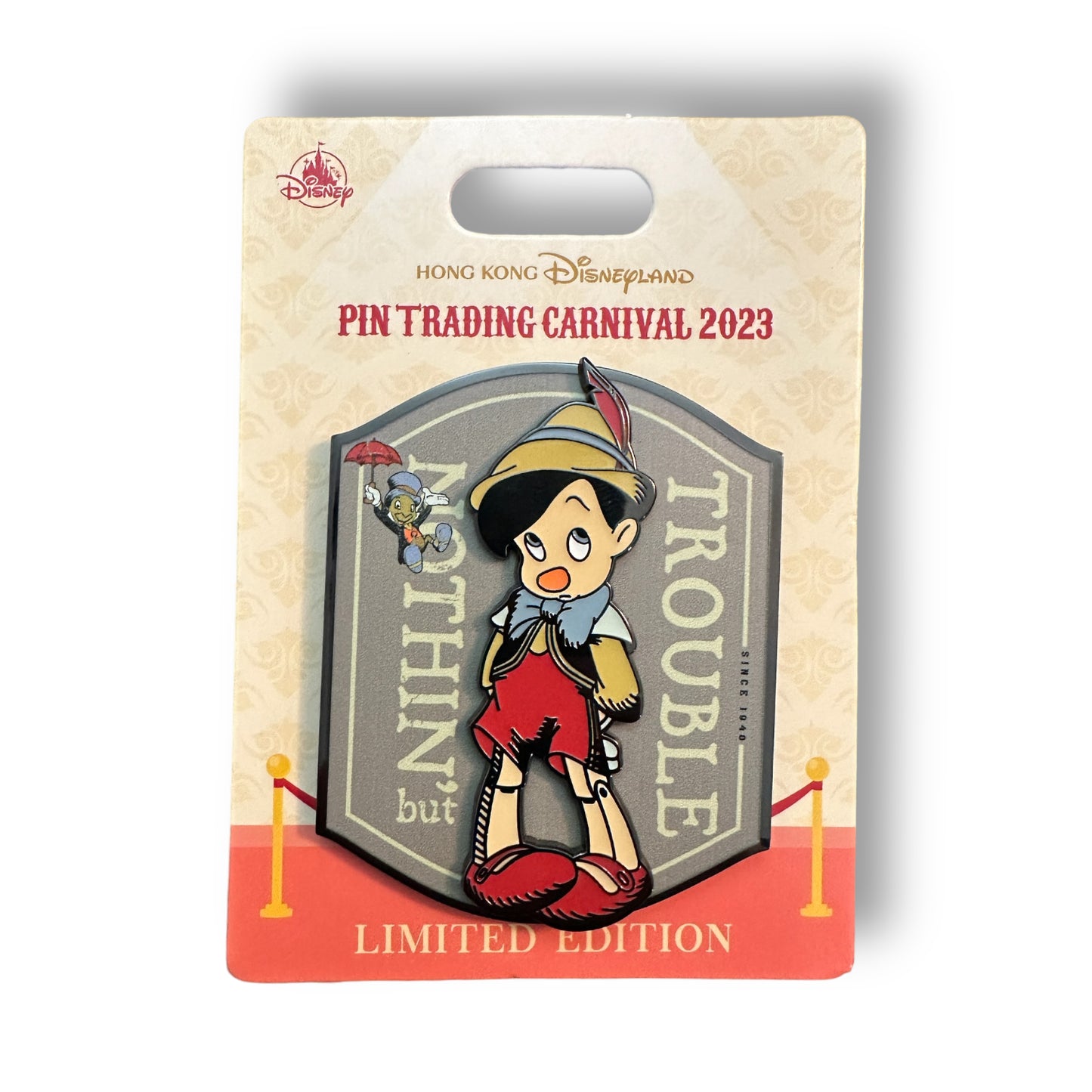 HKDL Pin Trading Carnival 2023 Mini Jumbo Pinocchio Pin