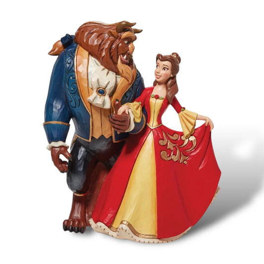 An Enchanting Christmas Belle and Beast Figurine