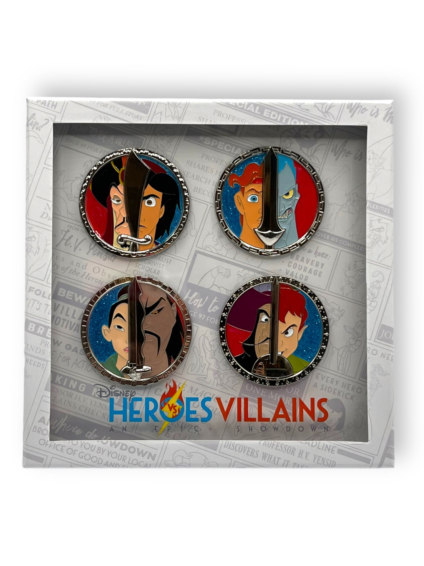 Heroes vs. Villians Face to Face Pin Set