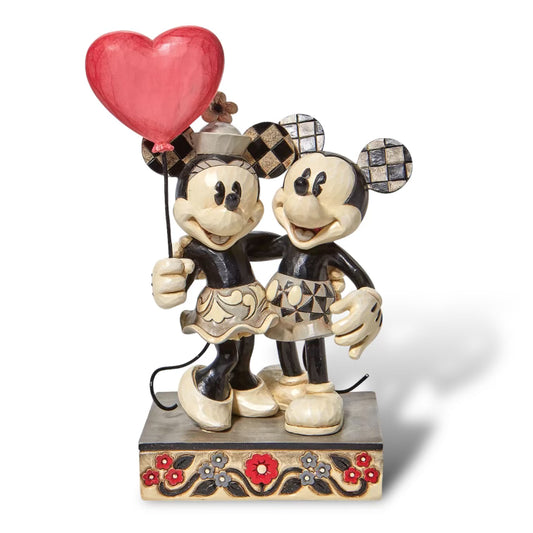 Love Is In The Air Mickey and Minnie Heart Figurine