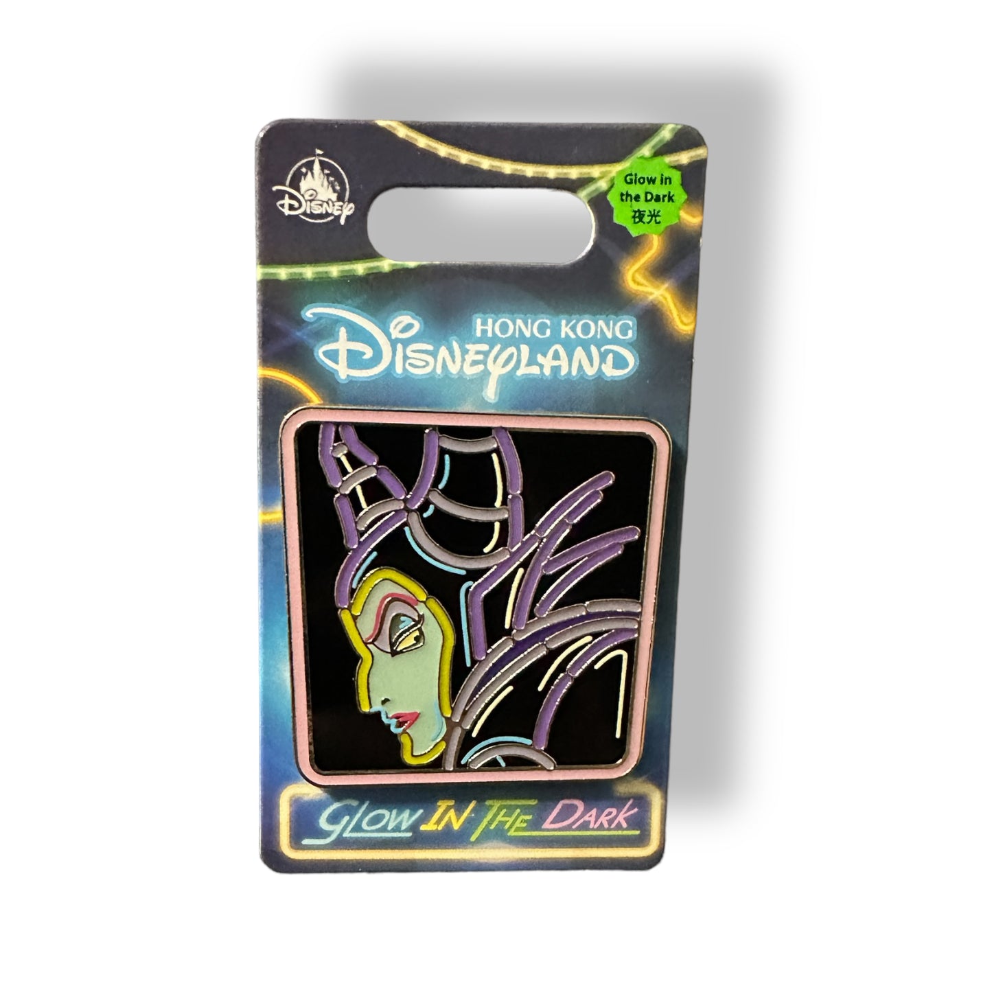 HKDL Villains Neon Sign Maleficent Pin