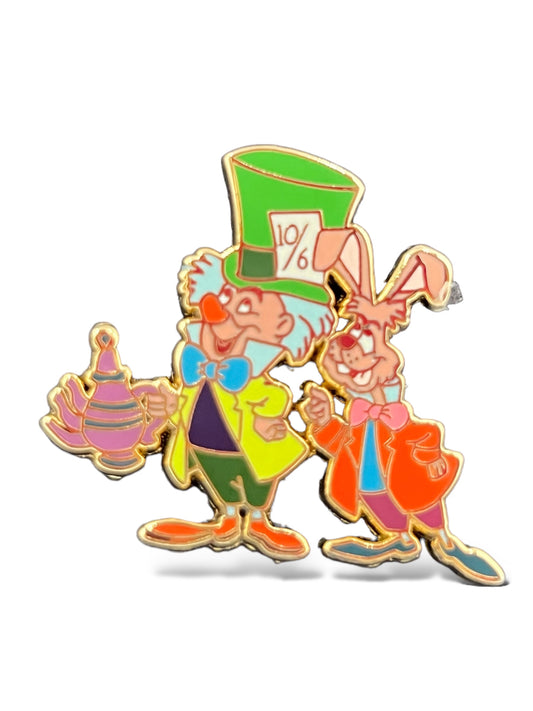 Disney Shopping Alice in Wonderland Vintage Card Mad Hatter and March Hare Pin