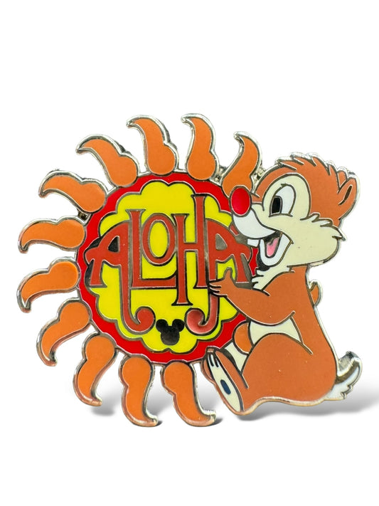 Cast Lanyard Chip n' Dale Aloha Sun Hidden Mickey Pin