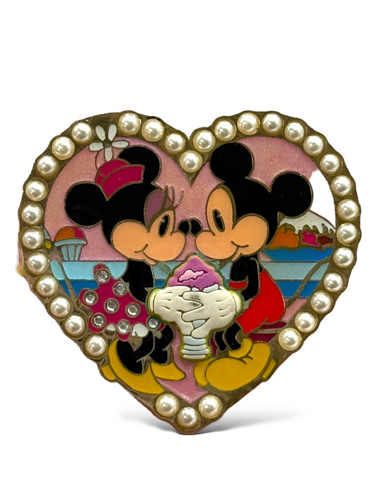 HKDL Mickey and Minnie Milkshake Jumbo Pin