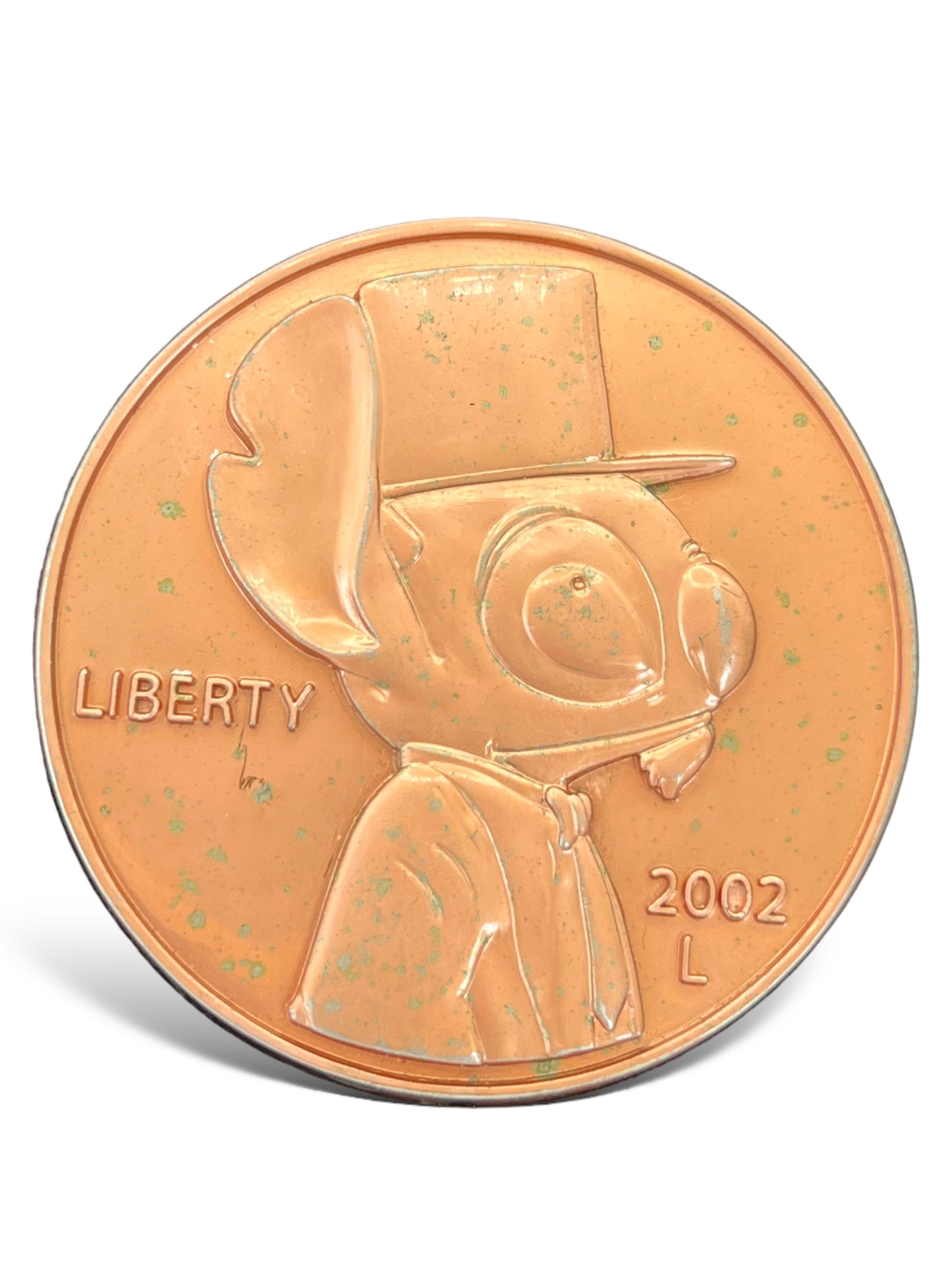 *Damaged* Disney Auctions Stitch Lincoln Penny Jumbo Pin