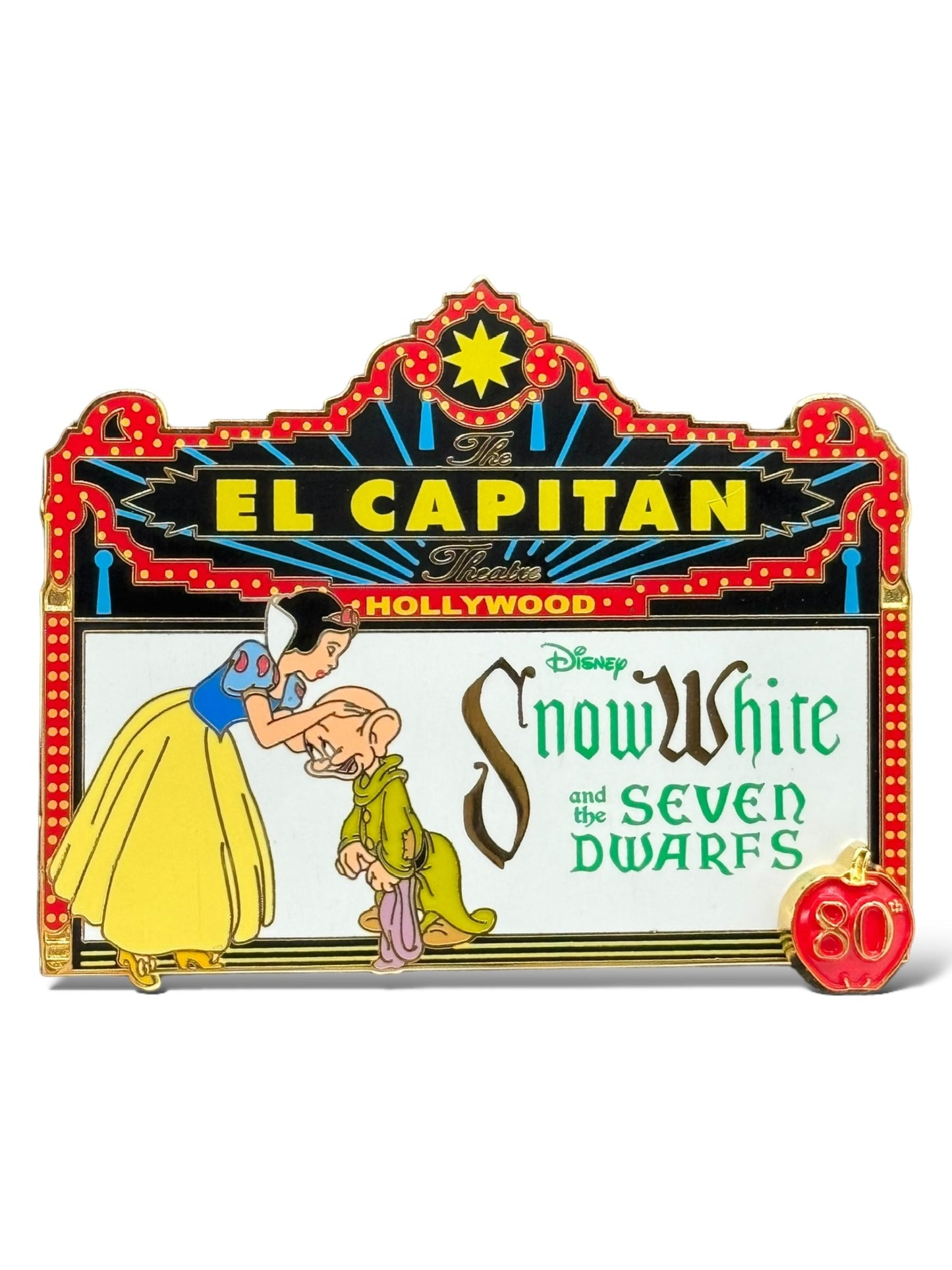 DSSH 80th Anniversary Snow White and The Seven Dwarfs Marquee Pin