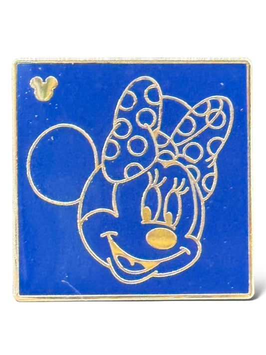 Cast Lanyard Blue Squares Minnie Hidden Mickey Pin